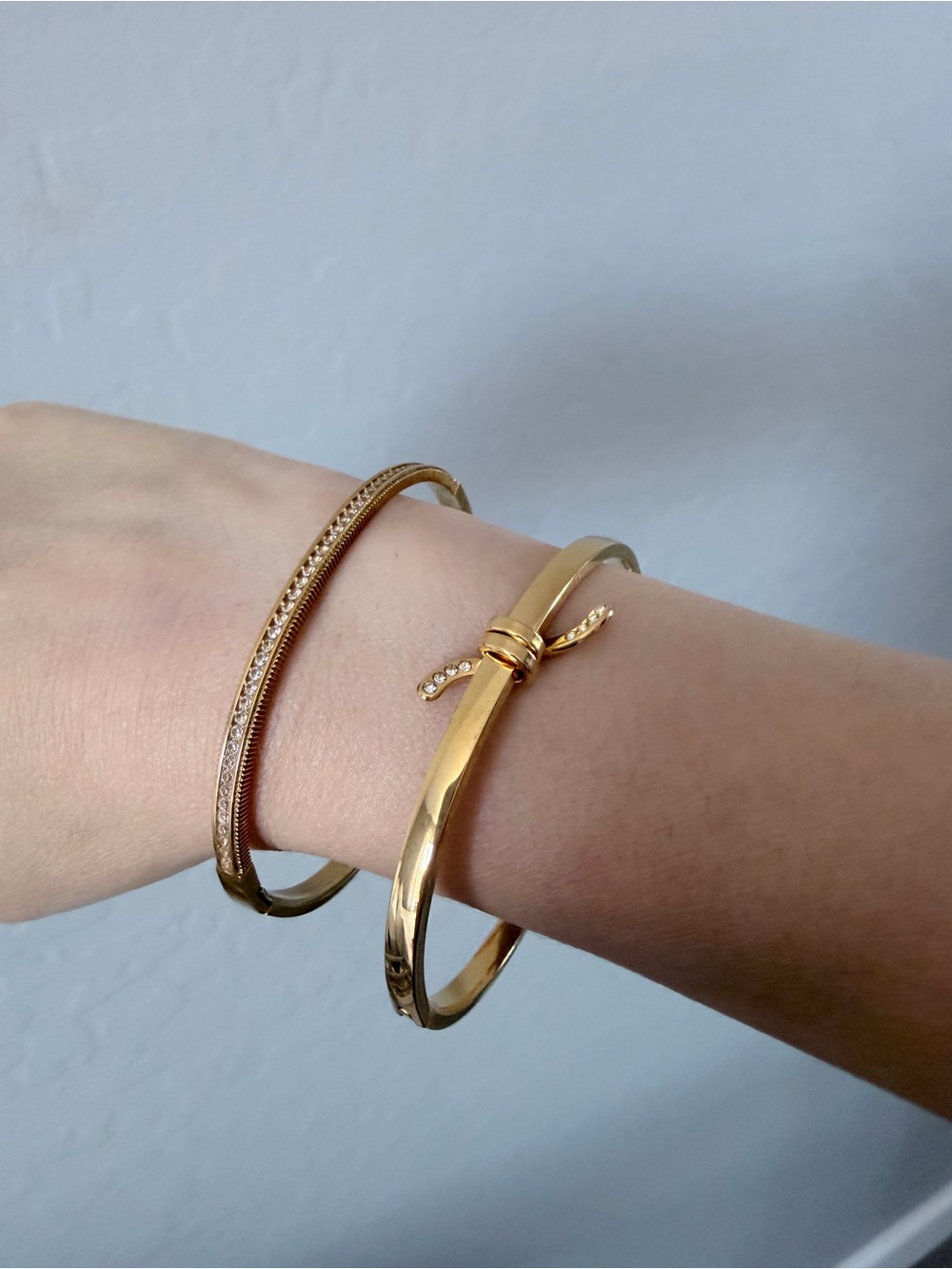 Altar'd State Gold Knot and Textured Bangle Bracelet Set